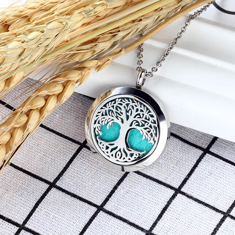 UBELIEVE 30MM Perfume Diffuser Necklace Pendant Aromatherapy Locket Jewelry Essential Oil Locket Necklace For Women