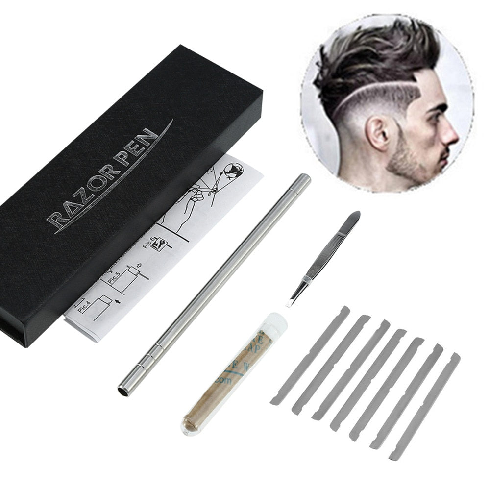 25pcs Hair Trimmer Tattoo Template Carved Coloring Pattern Stencil Tattoo Barber Salon Hair Styling Tools Tattoo Stickers Supply