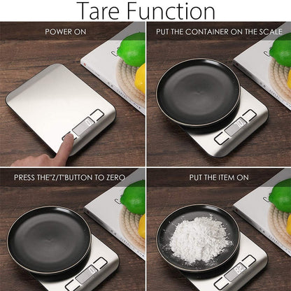 Kitchen Scale Digital 5/10kg 1g Electronic Weight Grams and Ounces Stainless Weighing Balance Measuring Food Coffee Baking Scale