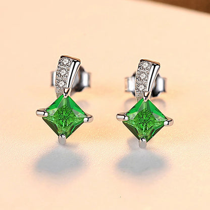 CZCITY Trendy 925 Sterling Silver Green Emerald Rings Earrings Necklace Fine Jewelry Sets Bridal Wedding Classic Party Jewelry