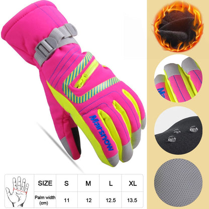 GOBYGO Men Women Children Ski Gloves Waterproof Warm Cycling Hockey Gloves Winter Sports Skiing Snowboard Gloves