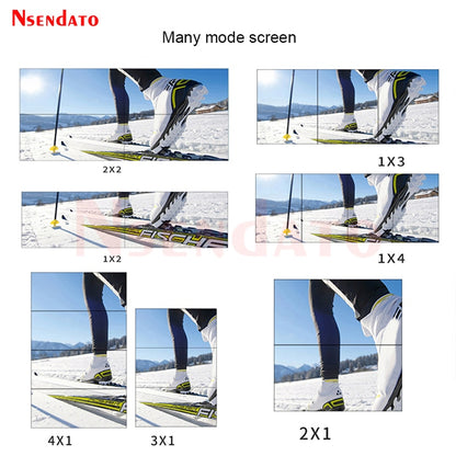 4 Channel HDMI TV Video Wall Controller 2x2 1x3 1x4 4x1 3x1 2x1 HDMI DVI VGA USB Video Processor 4K 60Hz Wall TV Splicing Screen