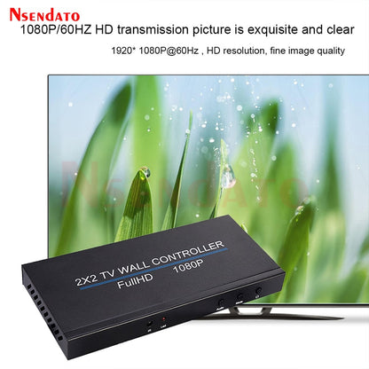 4 Channel HDMI TV Video Wall Controller 2x2 1x3 1x4 4x1 3x1 2x1 HDMI DVI VGA USB Video Processor 4K 60Hz Wall TV Splicing Screen