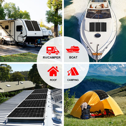 Dokio 18V 10pc 100W Flexible Solar Panel Monocrystalline Solar Panel For Car/Home Waterproof Charge 12V 1000W Solar Panel