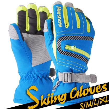 GOBYGO Men Women Children Ski Gloves Waterproof Warm Cycling Hockey Gloves Winter Sports Skiing Snowboard Gloves